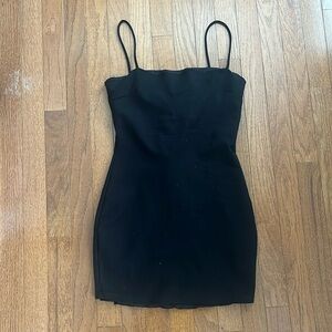 black mini dress